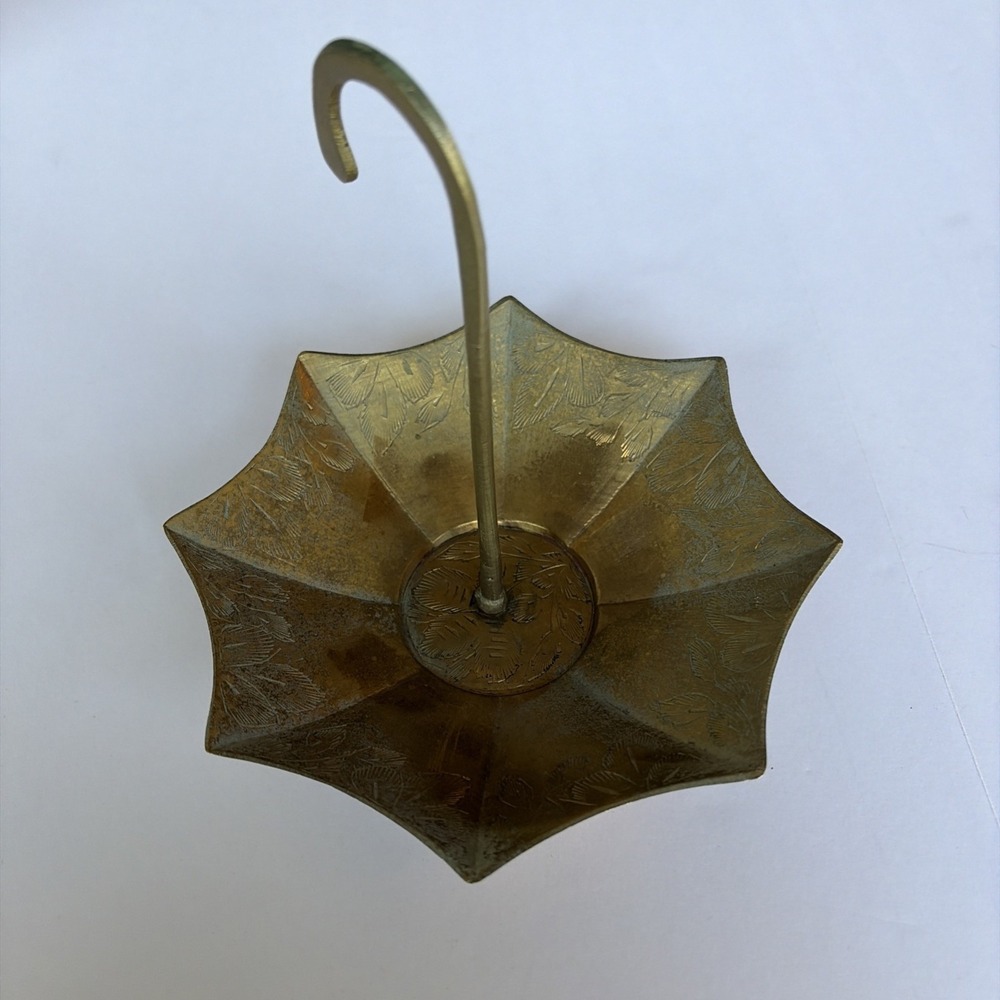 BRASS UMBRELLA TRINKET / RING DISH - Picture 4 of 11